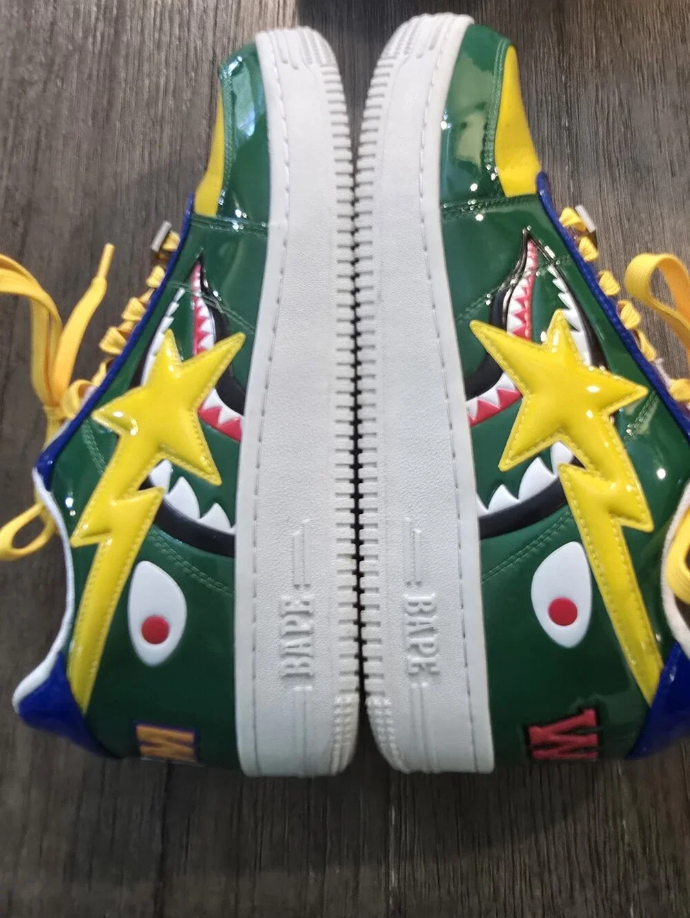 A Bathing Ape Color Block Athletic Shoes In Box *rare*